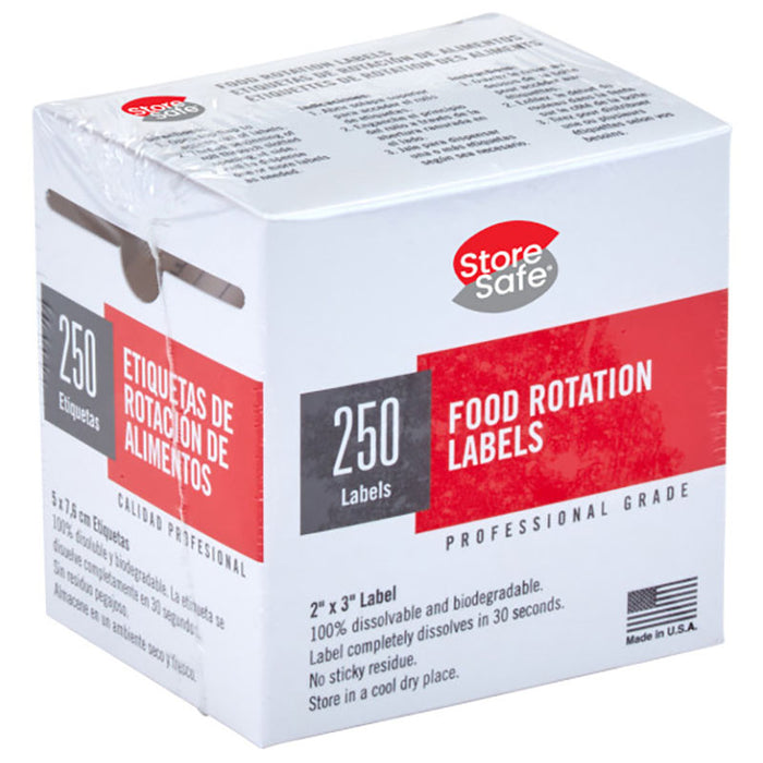 Cambro 23SLB250 - Food Rotation Labels - 2" x 3" - 100% Dissolvable