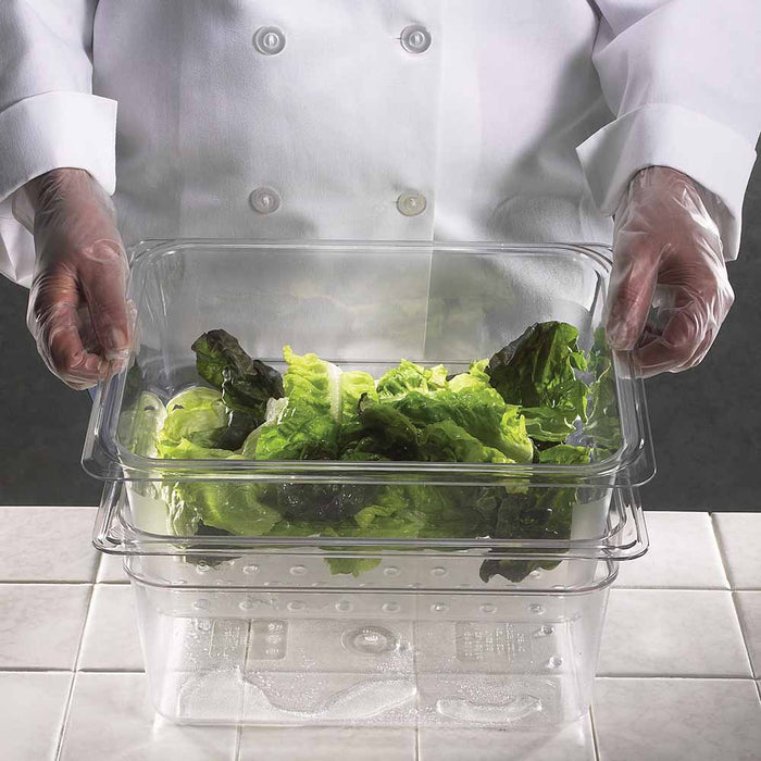 Cambro 25CLRCW135 - Camwear Colander Insert - Half-Size x 5"D - Clear