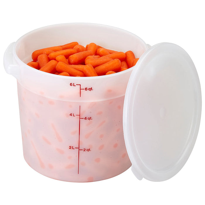 Cambro RFS6148 - Poly Round Food Storage Container - 6 Qt. - Natural White