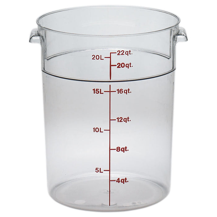 Cambro RFSCW22135 - Camwear Round Food Storage Container - 22 Qt. - Clear