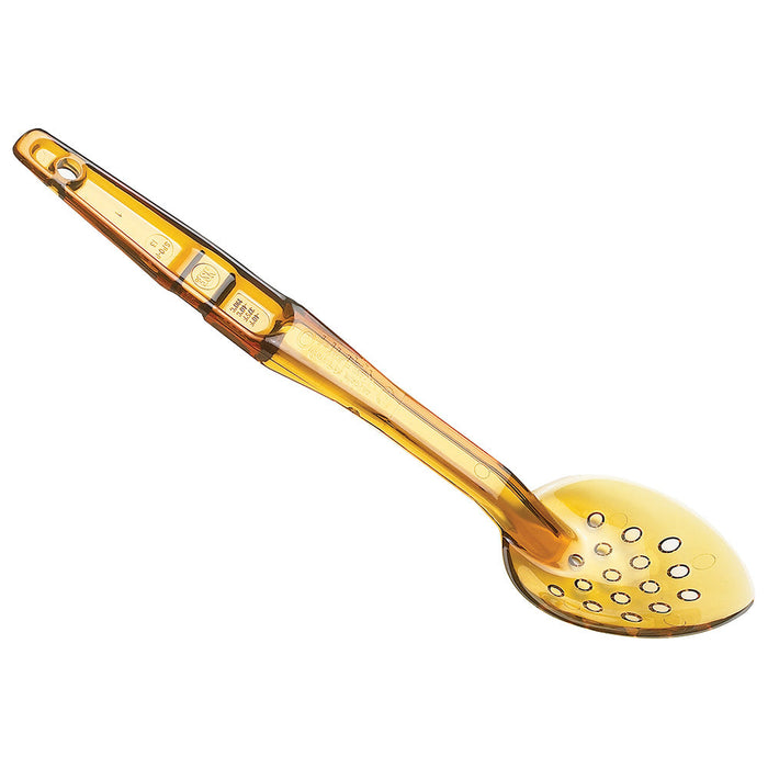 Cambro SPOP13150 - 13"L High Heat Serving Spoon - Perforated Bowl - Amber