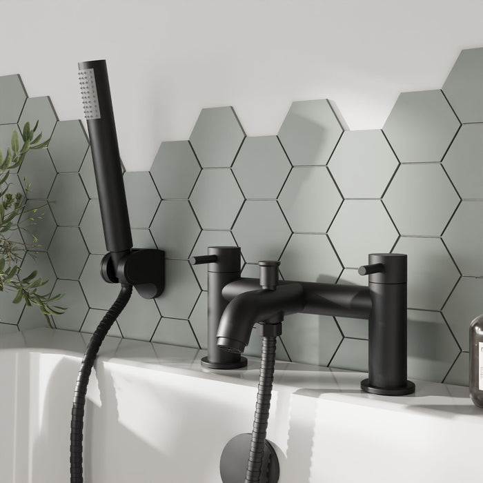 [BTB404] Cauldon Round Bath Shower Mixer Tap with Shower Kit, Choice of Colour