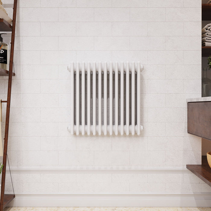 [BHHA304] Triple Column Traditional Radiator 600 x 605mm, High Gloss White - Lifestyle 1