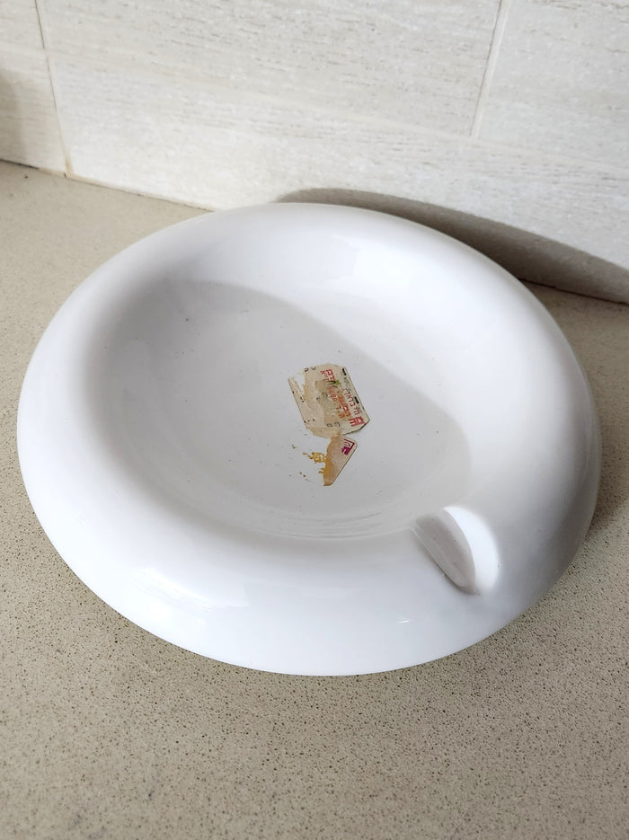 Ceramic Ashtray - White "Space Age" Design
