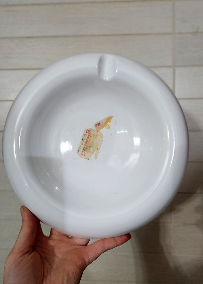 Ceramic Ashtray - White "Space Age" Design