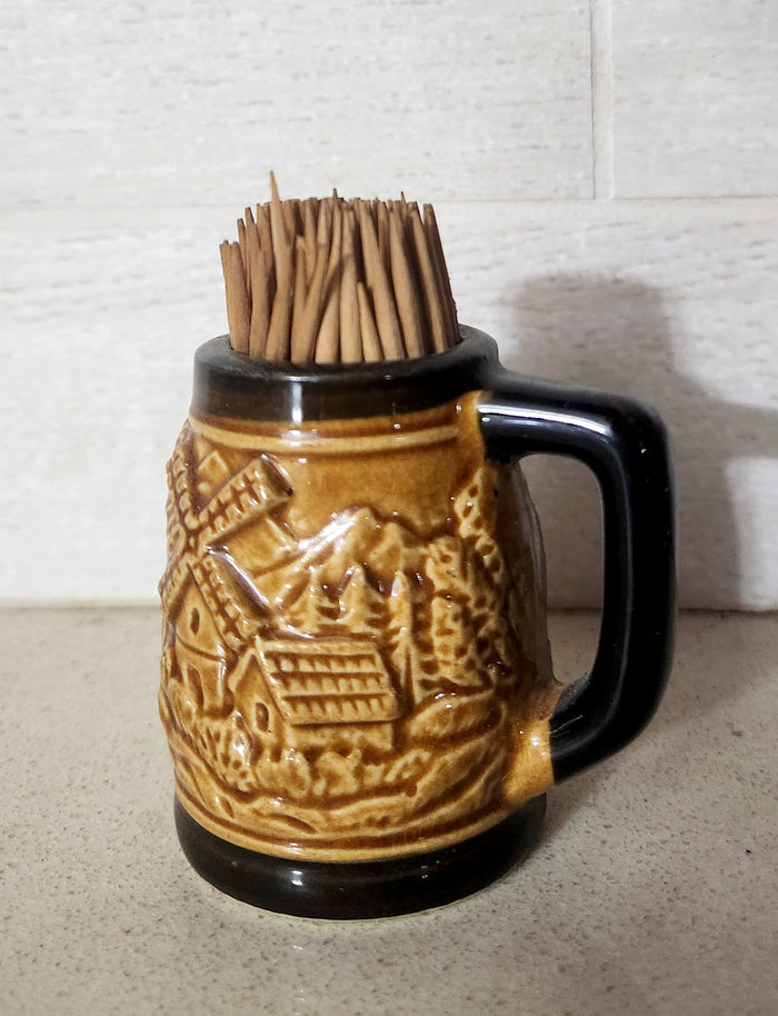 Ceramic Windmill Miniature Beer Stein Toothpick