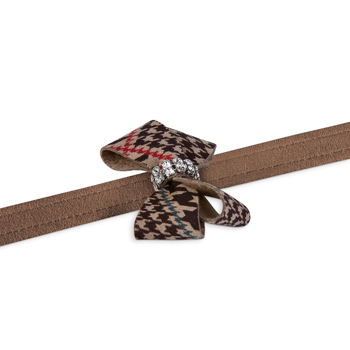 Chocolate Glen Houndstooth Nouveau Bow Leash