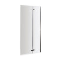 [BBSCRSS1] Chrome 5mm Toughened Safety Glass Centre Hinged Shower Bath Screen - Cutout