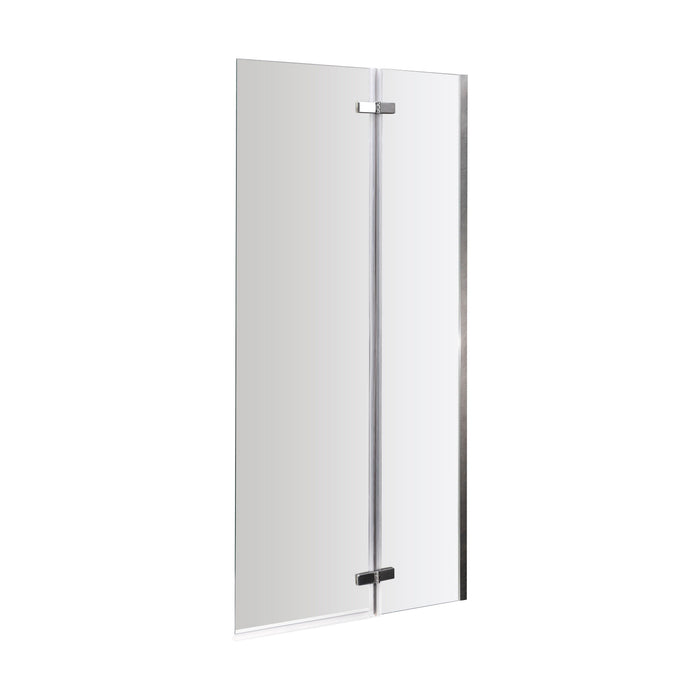 [BBSCRSS1] Chrome 5mm Toughened Safety Glass Centre Hinged Shower Bath Screen - Cutout