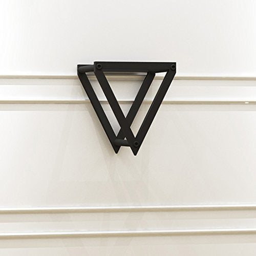 CiiBing Clothing Store Coat Racks, Wall-Mounted Creative Black Triangular Iron Art Multifunctional Coat Rack Clothing Store Bedroom Living Room Modern Style 32CM hat Shelves (Color : Black)