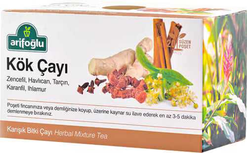 Cinnamon & Ginger Root Herbal Tea - Invigorating Blend, 20 Bags