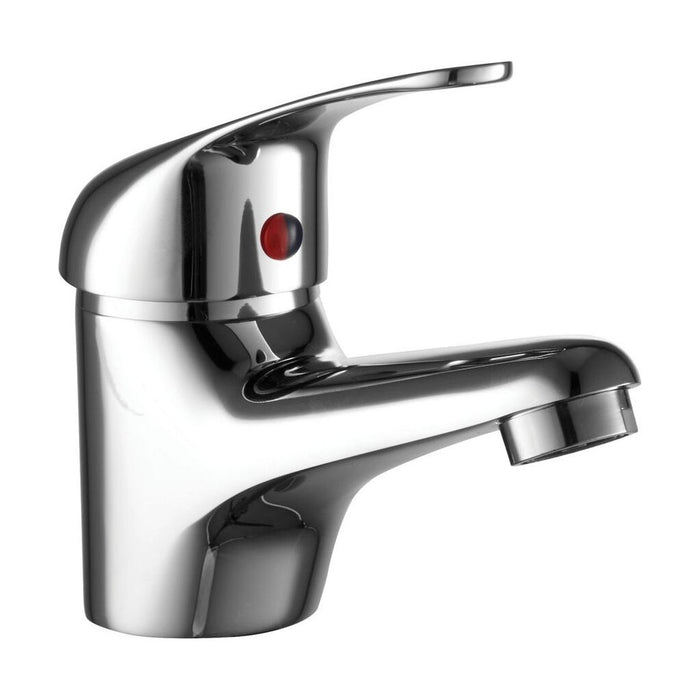 [BT9113] Classic Rounded Mono Basin Mixer Bathroom Sink Tap - Chrome - Cutout