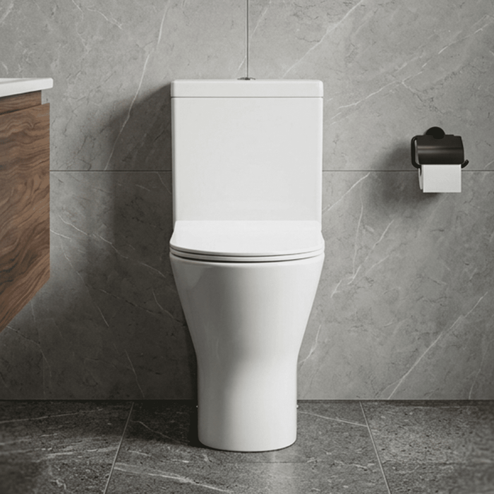 [BCQU391] Comfort Height Rimless Toilet Pan, Cistern & Soft Close Seat - 845x380x605mm - Silo