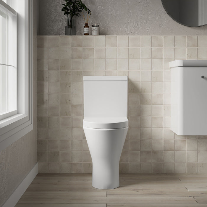 [BCQU391] Comfort Height Rimless Toilet Pan, Cistern & Soft Close Seat - 845x380x605mm - Lifestyle 1