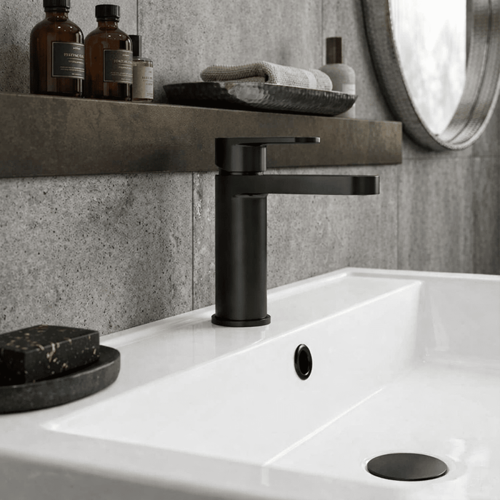 [BTPR405] Consall Round Mono Basin Mixer Tap with Push Button Waste - Choice of Finish - Silo