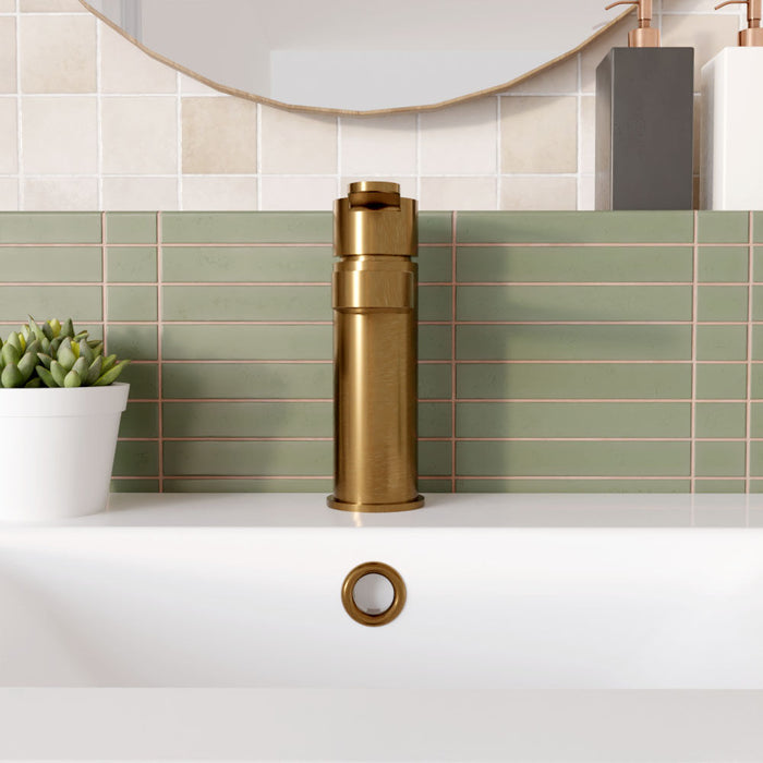 [BTPR1505] Consall Round Mono Basin Mixer Tap with Push Button Waste - Choice of Finish - Lifestyle 1