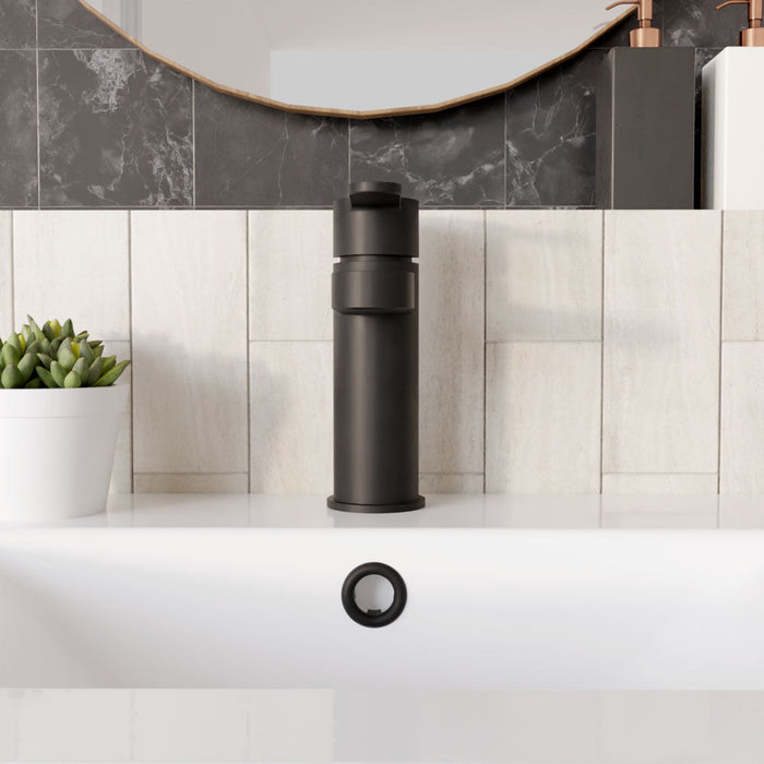 [BTPR405] Consall Round Mono Basin Mixer Tap with Push Button Waste - Choice of Finish - Lifestyle 1