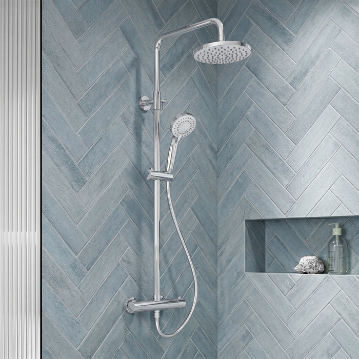 [BSTK375] Consall Round Thermostatic Shower Kit with Fixed Head & Adjustable Handset - Multiple Colours Available - Silo