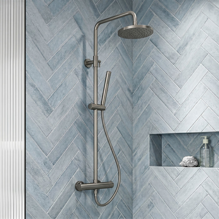 [BSTK775] Consall Round Thermostatic Shower Kit with Fixed Head & Adjustable Handset - Multiple Colours Available - Silo