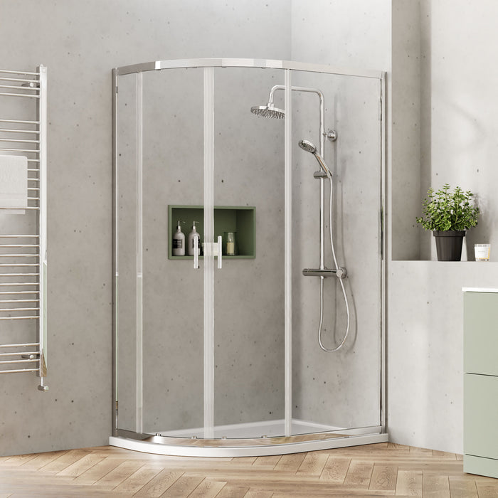 [BSTK375] Consall Round Thermostatic Shower Kit with Fixed Head & Adjustable Handset - Multiple Colours Available - Lifestyle 1