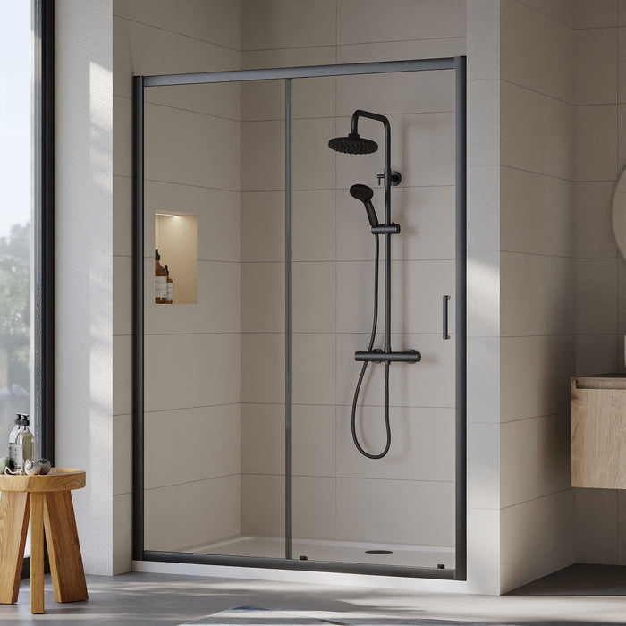 [BSTK475] Consall Round Thermostatic Shower Kit with Fixed Head & Adjustable Handset - Multiple Colours Available - Lifestyle 1