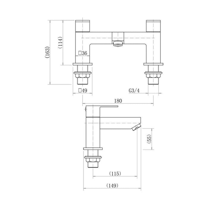 [BTTT905] Hiron Bath Filler - Technical Drawing