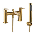 [BT9142BRS] Contemporary Bathroom Deck Mounted Round Bath Shower Mixer Tap - Brushed Brass - Cutout
