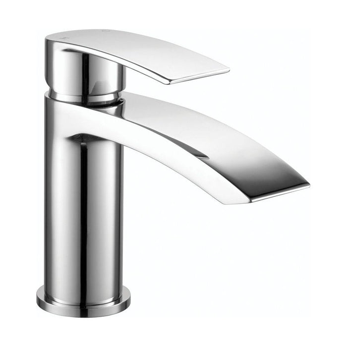 [BT9104] Contemporary Bathroom Mini Basin Tap – Round Lever, 145 x 48mm, Chrome - Cutout