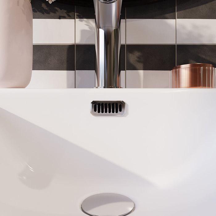 [BAOF01] Contemporary Ceramic Accessories Modern Round Basin Overflow Cover - Lifestyle 1