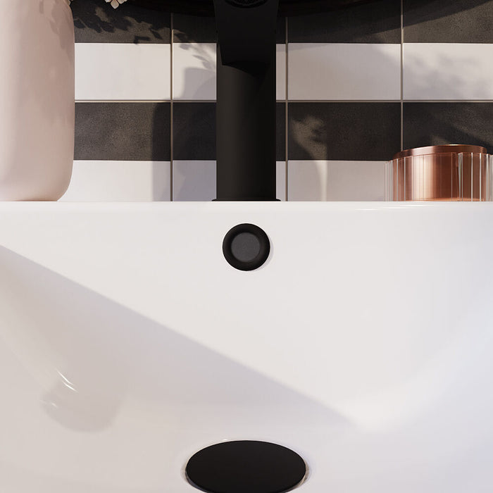 [BAOF02] Contemporary Ceramic Accessories Modern Round Basin Overflow Cover - Lifestyle 1