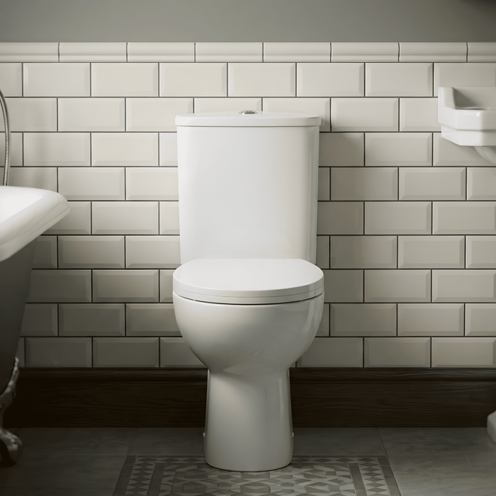 [BCVT750] Contemporary Curved Rimless Toilet Pan, Cistern and Soft Close Seat - Silo