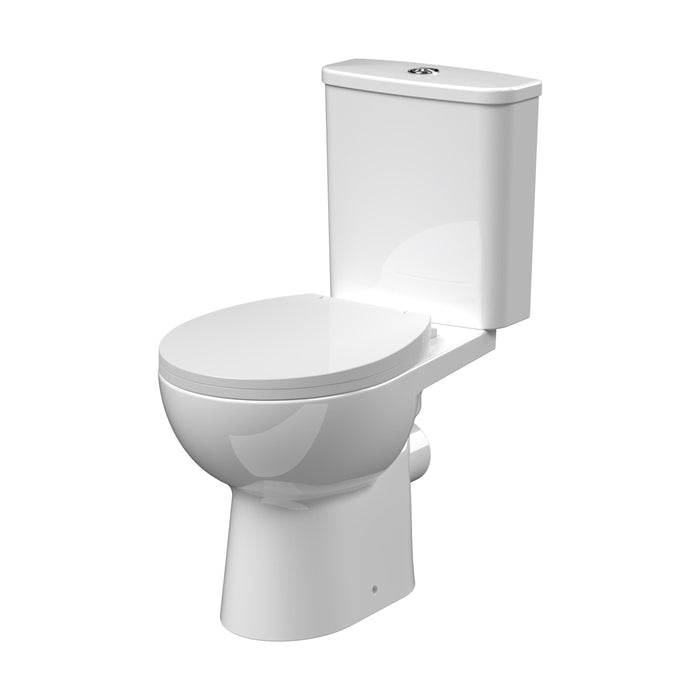 [BCVT750] Contemporary Curved Rimless Toilet Pan, Cistern and Soft Close Seat - Cutout