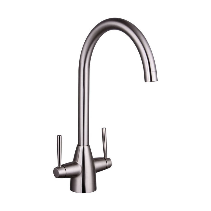 [BKT015BN] Contemporary Dual Handle Kitchen Mixer Tap, Choice of Finish - Cutout