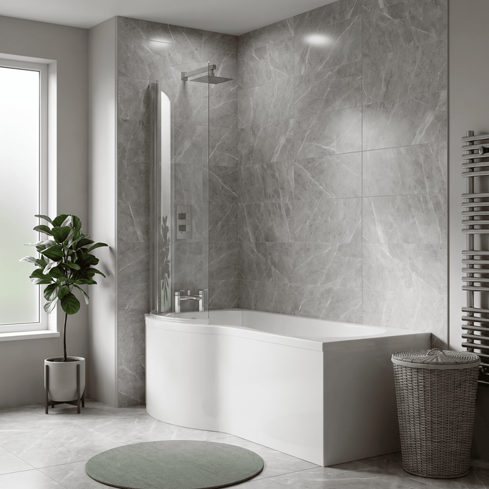 [BBPB202] Contemporary P Shaped Acrylic Bath Panel - Lifestyle 1