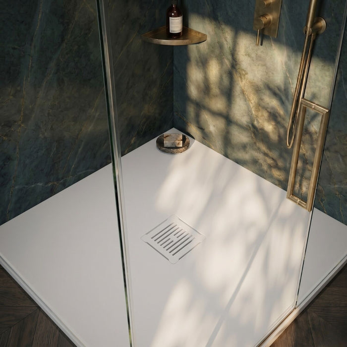 [BATW004S] Contemporary Resin Slimline Shower Tray Grill Waste - Choice of Colour - Silo