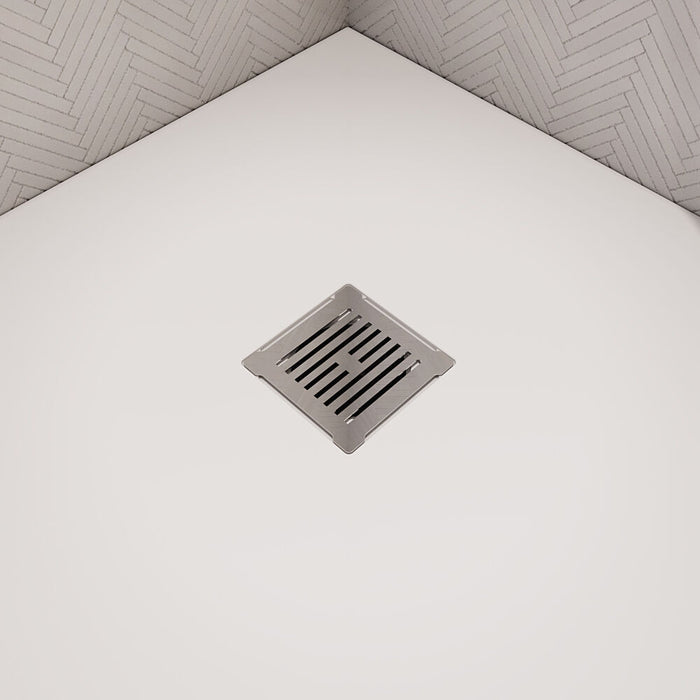 [BATW001S] Contemporary Resin Slimline Shower Tray Grill Waste - Choice of Colour - Lifestyle 1