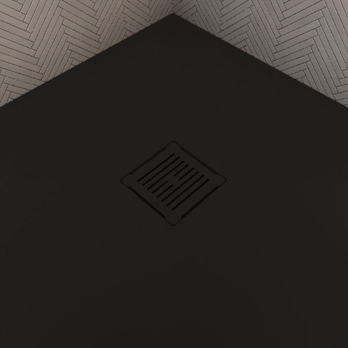 [BATW002S] Contemporary Resin Slimline Shower Tray Grill Waste - Choice of Colour - Lifestyle 1