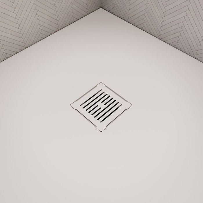 [BATW004S] Contemporary Resin Slimline Shower Tray Grill Waste - Choice of Colour - Lifestyle 1