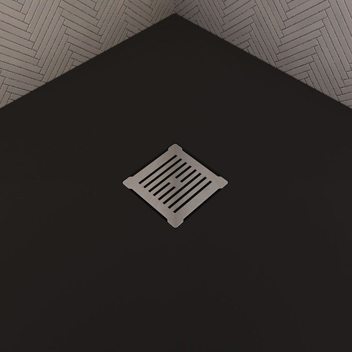 [BATW007S] Contemporary Resin Slimline Shower Tray Grill Waste - Choice of Colour - Lifestyle 1