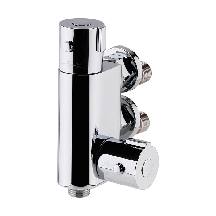 [BSBV023] Contemporary Round Vertical Thermostatic Shower Bar Valve (1 Outlet) - Chrome - Balterley - Cutout