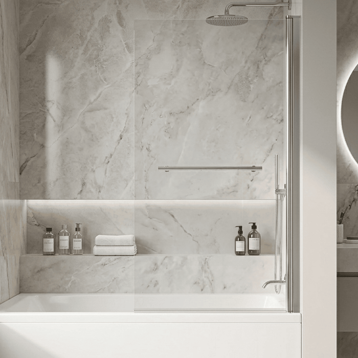 [BBSCSQR] Contemporary Square Bath Shower Screen - Choice of Style and Finish - Silo
