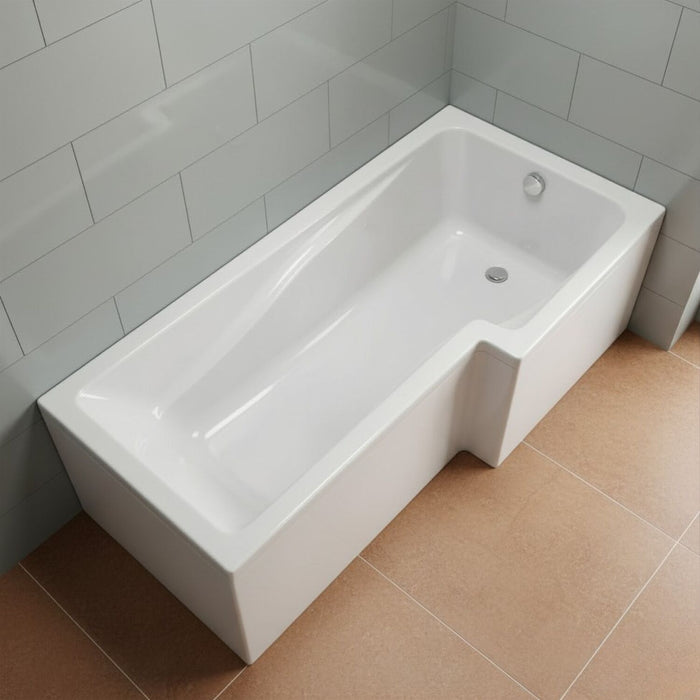 [BBSS1585R] Contemporary Square Shower Bath - Choose Size and Orientation - Silo