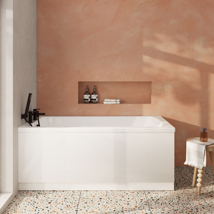 [BBSE405] Contemporary Square Single Ended Bath Tub & Leg Set - Multiple Sizes - Lifestyle 1