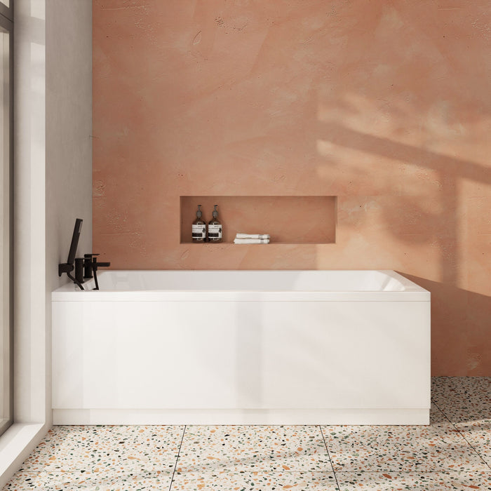 [BBSE407] Contemporary Square Single Ended Bath Tub & Leg Set - Multiple Sizes - Lifestyle 1