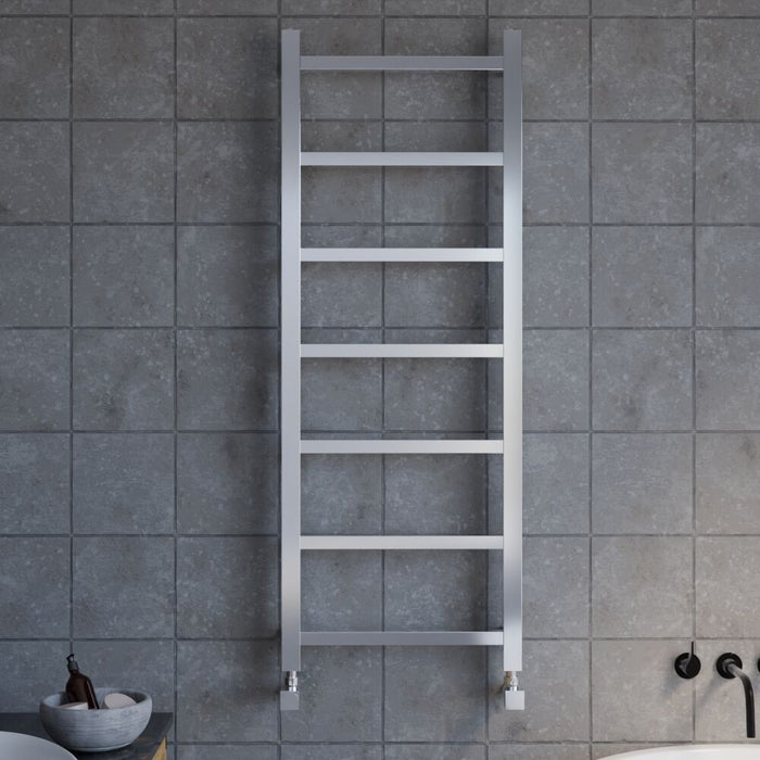 [BHSL375] Contemporary Wall Mounted Heated Towel Rail with Square Rails, Choice of Size - Lifestyle 1