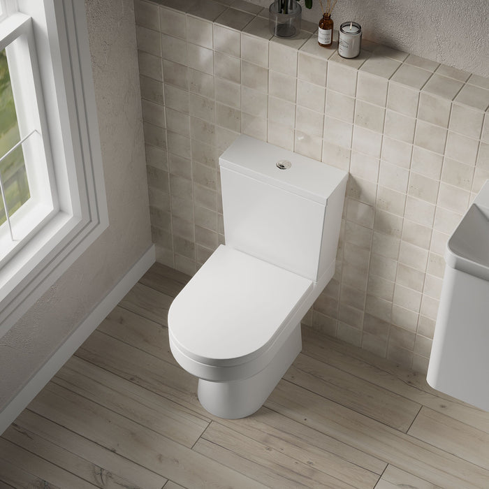 [BCVI003] Copmere Modern White Semi-Flush to Wall Bathroom Toilet Pan & Cistern - 380mm - Lifestyle 2