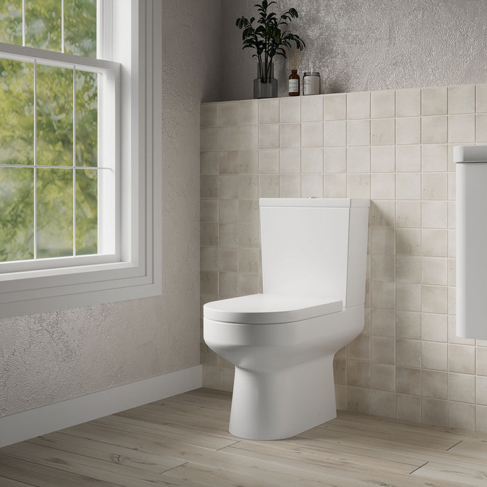 [BCVI003] Copmere Modern White Semi-Flush to Wall Bathroom Toilet Pan & Cistern - 380mm - Lifestyle 3
