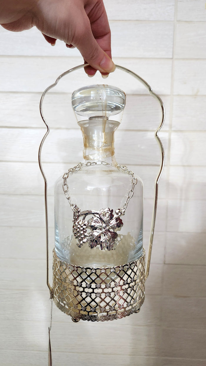 Cormol Portugal Silver Plated Glass Wine Decanter