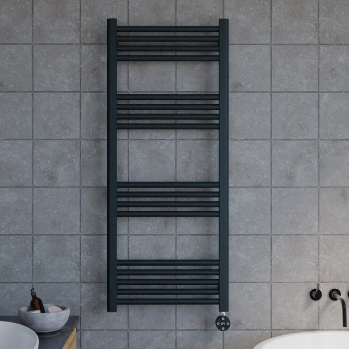 [BHER160] Croxall Electric Round Tube Heated Towel Rail with 17 Bars, 1200 x 500mm - Choice of Colour - Lifestyle 1