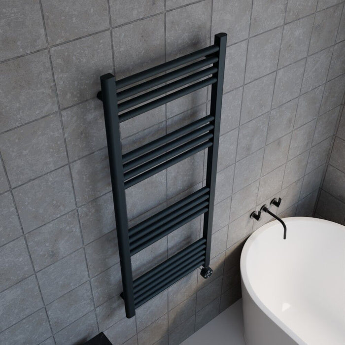 [BHER160] Croxall Electric Round Tube Heated Towel Rail with 17 Bars, 1200 x 500mm - Choice of Colour - Lifestyle 2